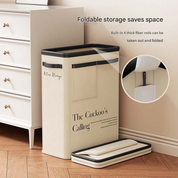 Beige Premium Fabric Yoga Mat Storage Basket Slim & Foldable Organizer For Home Gym Equipment Mat Carriers & Bags