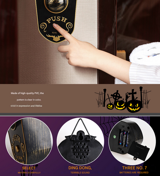 2 Piece White Halloween Animated Eyeball Doorbell Spooky Light Up Prop With Scary Sounds For Party & Decoration Party Decorations