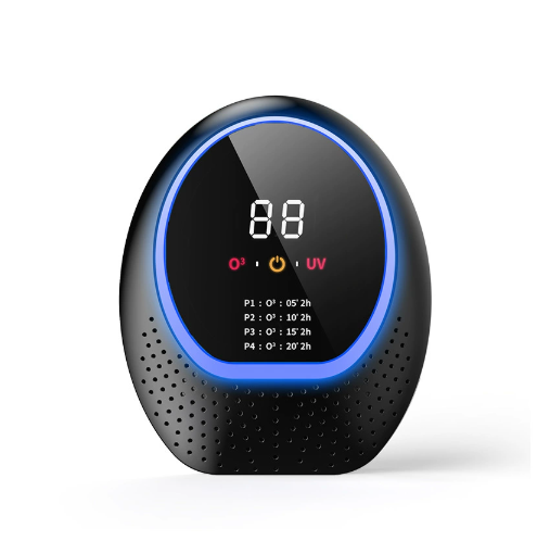 Black Rechargeable Ozone & Uv C Air Purifier With Remote Portable Odor Eliminator For Home Pets Closets Air Purifiers