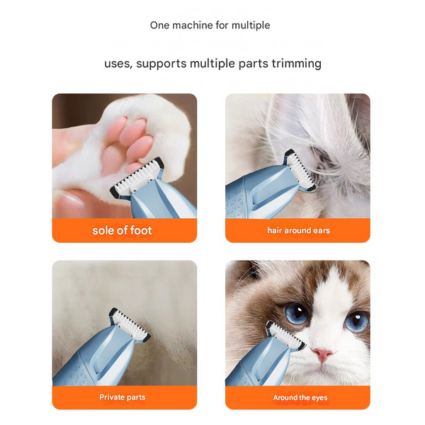 Purple Precision Pet Paw Trimmer Waterproof & Rechargeable Grooming Clipper For Dog Cat Paws Eyes And Ears Dog Grooming