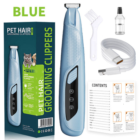 Blue Precision Pet Paw Trimmer Waterproof & Rechargeable Grooming Clipper For Dog Cat Paws Eyes And Ears Dog Grooming