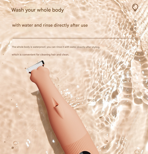 Khaki Precision Pet Paw Trimmer Waterproof & Rechargeable Grooming Clipper For Dog Cat Paws Eyes And Ears Dog Grooming