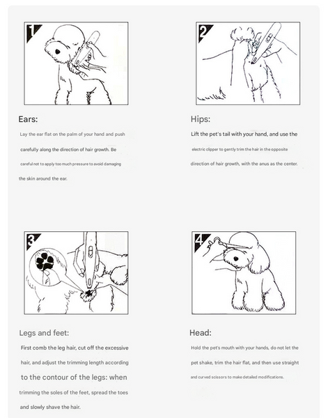 White Precision Pet Paw Trimmer Waterproof & Rechargeable Grooming Clipper For Dog Cat Paws Eyes And Ears Dog Grooming