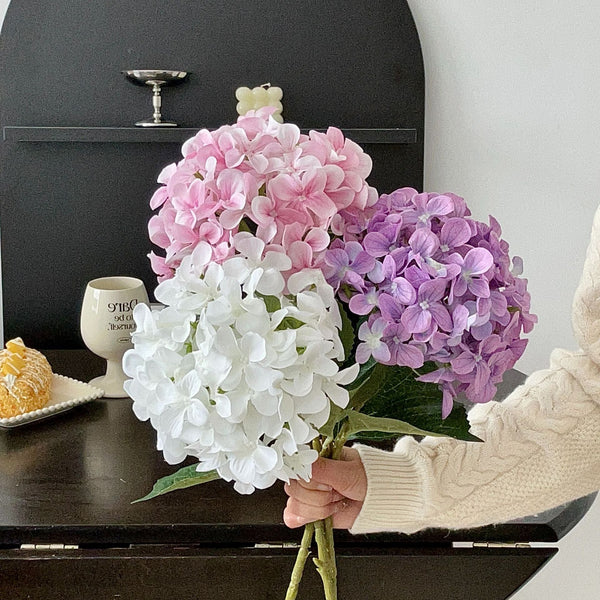 5 Piece Purple Premium Lifelike Hydrangea Artificial Flowers 60Cm Long Stem Faux Floral Bouquet For Home Wedding & Vase Decor Artificial Plants