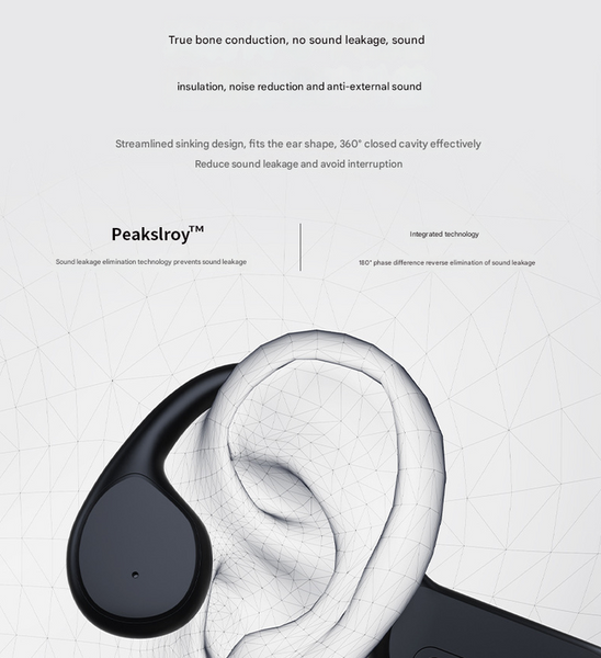 Black Ipx8 Waterproof Swimming Headphones Bone Conduction With 32Gb Mp3 Player Ipods & Mp3 Players