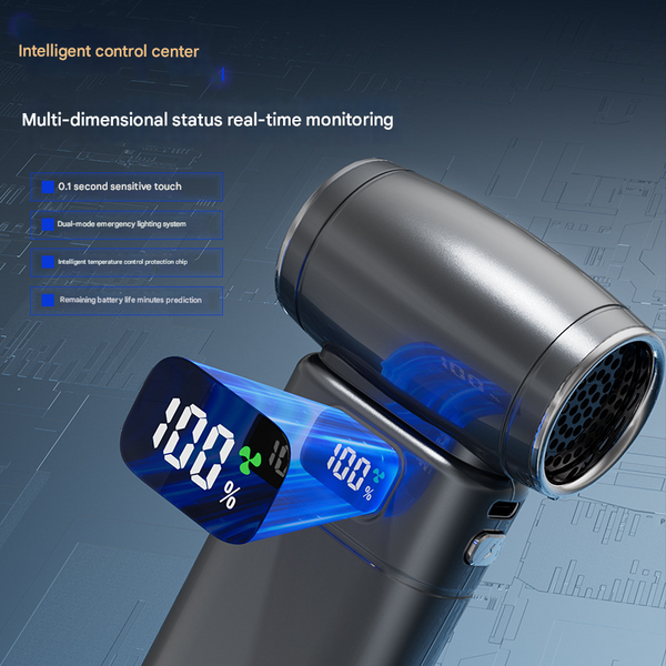 Silver High Speed Turbo Fan & Air Duster 130000 Rpm Brushless Motor Rechargeable Blower Blowers Air Movers & Dryers