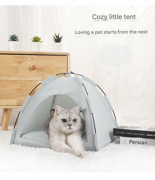 Green Premium Portable Pet Tent Bed With Cooling Mat Breathable Foldable Outdoor Indoor Cat Dog House Shelter For Summer(Size: L) Pet Beds