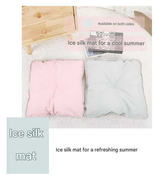 Grey Premium Portable Pet Tent Bed With Cooling Mat Breathable Foldable Outdoor Indoor Cat Dog House Shelter For Summer(Size: M) Pet Beds