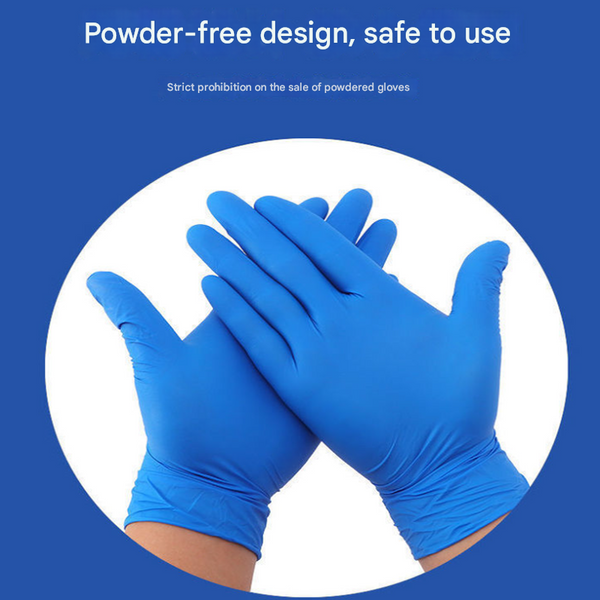 100 Pairs White Premium Disposable Nitrile Gloves Powder Free & Extra Durable For Multi Purpose Use(S) Disposable Gloves