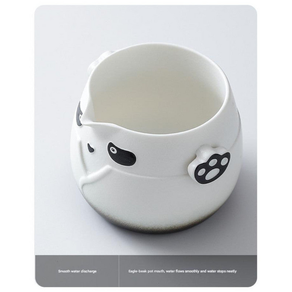 Adorable Panda Design Ceramic Tea Infuser Mug Set 310Ml Travel Crackle Glaze Cup With Lid & Strainer(Red) Mugs
