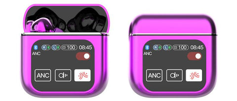 Tws Bluetooth With 1.9 Hd Touch Screen Case Anc/Enc Noise Reduction(Purple)" Earbuds