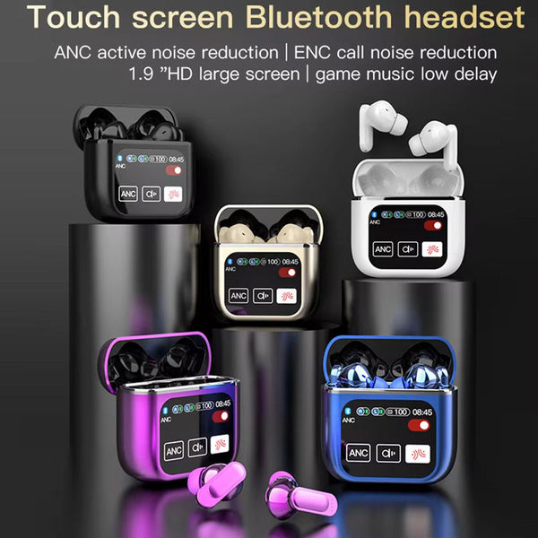 Tws Bluetooth With 1.9 Hd Touch Screen Case Anc/Enc Noise Reduction Earbuds