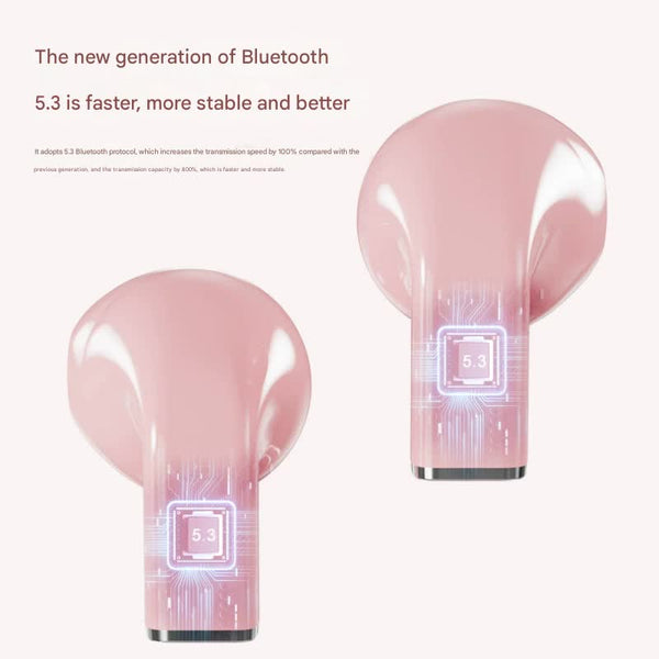 Mini True Wireless Bluetooth 5.3 Heart/Capsule Case Touch Control Auto Connect(Purple) Earbuds