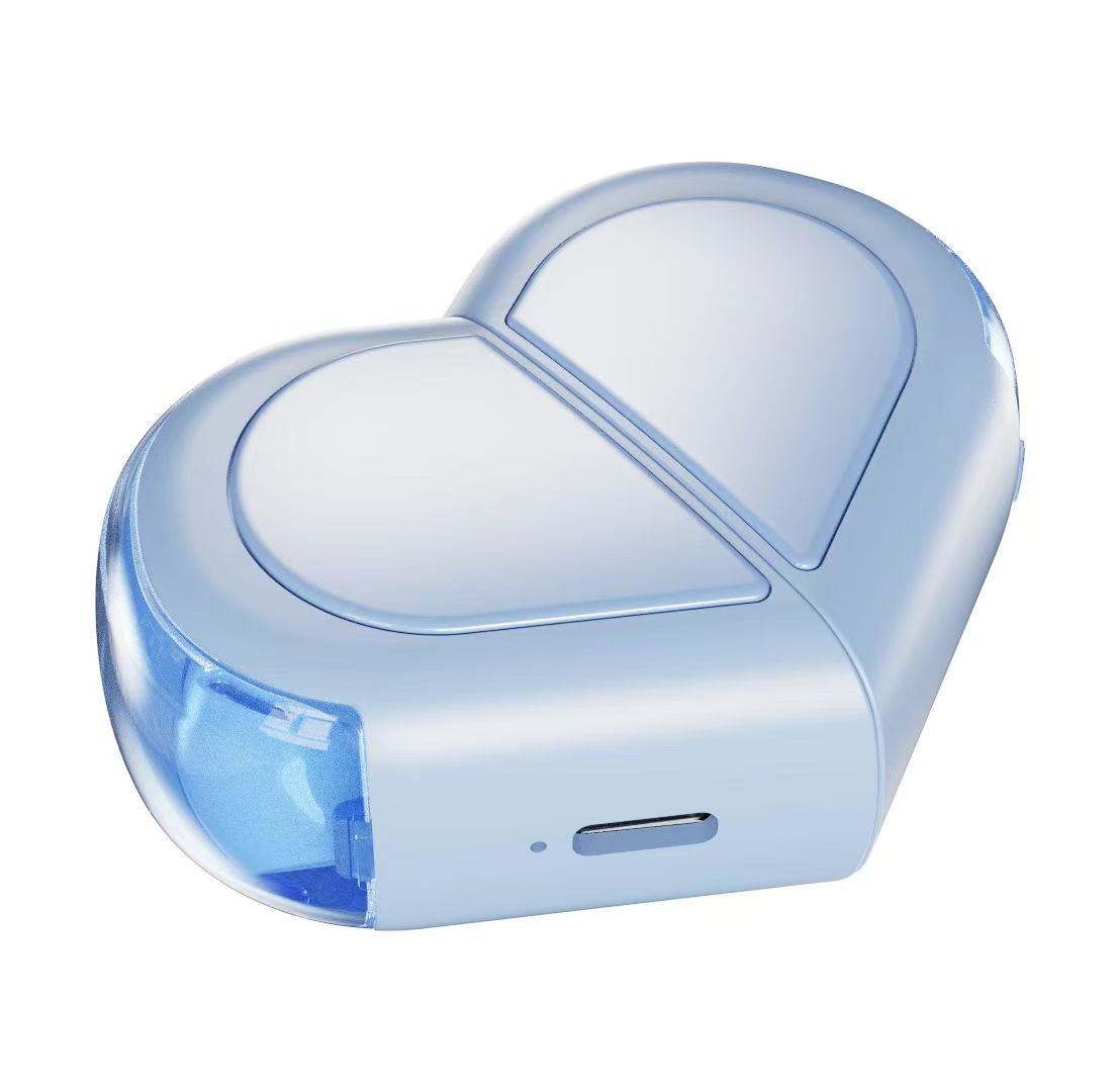 Mini True Wireless Bluetooth 5.3 Heart/Capsule Case Touch Control Auto Connect(Blue) Earbuds