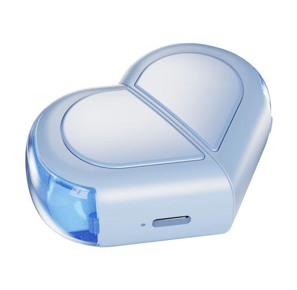 Mini True Wireless Bluetooth 5.3 Heart/Capsule Case Touch Control Auto Connect(Blue) Earbuds