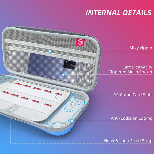 Hard Shell Travel Case For Nintendo Switch/Switch Lite/Oled Game Card Slots & Accessory Pocket(Black) Bags Skins & Travel Cases