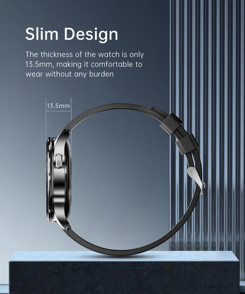 2 In 1 Smartwatch With Built Tws Earphones Ip67 Waterproof Health Monitoring & Cnc Metal Design (Black Leather) Smart Watches