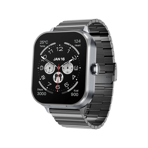 Smartwatch With Built In Tws Earbuds Silicone Sleeve 2.01 Hd Screen Health Monitoring Bluetooth Calls Music Gray Steel Belt Smart Watches