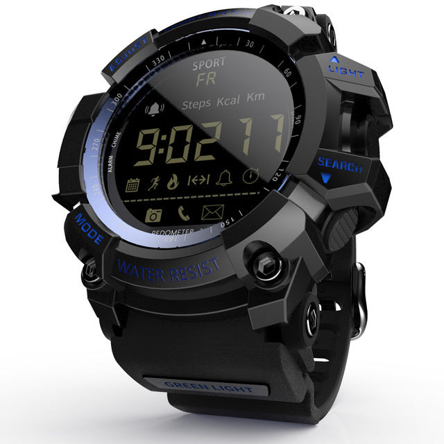 Rugged Sports Smartwatch 50M Waterproof 24H 3D Pedometer Bluetooth Notifications & Long Battery Life (Black With Text) Smart Watches