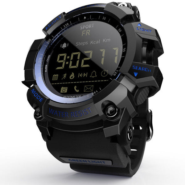 Rugged Sports Smartwatch 50M Waterproof 24H 3D Pedometer Bluetooth Notifications & Long Battery Life (Black With Text) Smart Watches