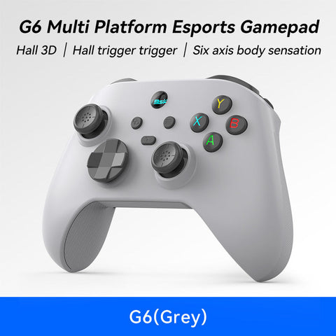 G6 Pro Wireless Gaming Controller Hall Joysticks & Triggers Multi Platform Six Axis Gyro Turbo Macro(Grey) Controllers & Attachments
