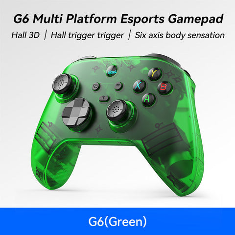 G6 Pro Wireless Gaming Controller Hall Joysticks & Triggers Multi Platform Six Axis Gyro Turbo Macro(Green) Controllers & Attachments