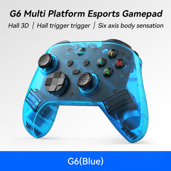 G6 Pro Wireless Gaming Controller Hall Joysticks & Triggers Multi Platform Six Axis Gyro Turbo Macro(Blue) Controllers & Attachments