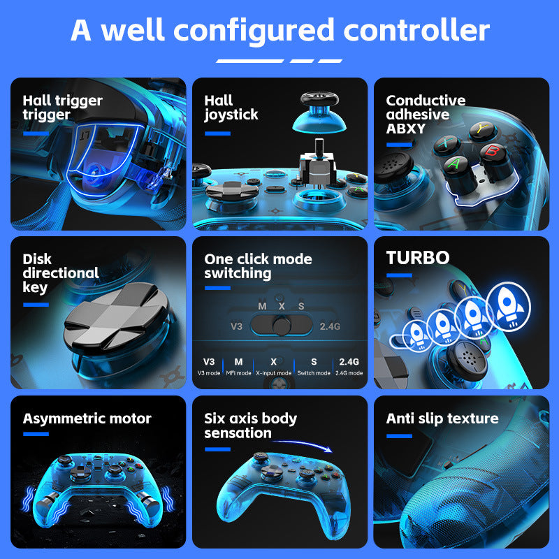 G6 Pro Wireless Gaming Controller Hall Joysticks & Triggers Multi ...