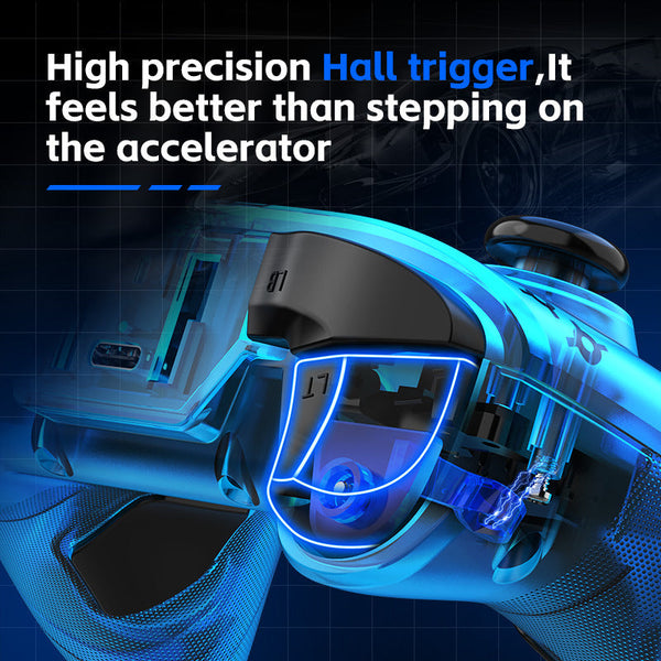 G6 Pro Wireless Gaming Controller Hall Joysticks & Triggers Multi Platform Six Axis Gyro Turbo Macro(Blue) Controllers & Attachments