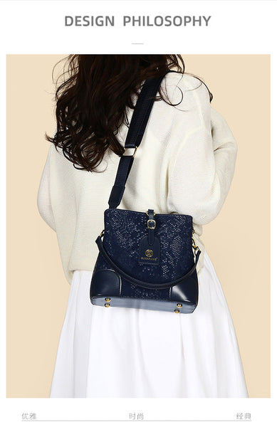 Elegant Textured Bucket Bag Versatile Shoulder Handheld & Crossbody Design(Red) Women's Bags & Handbags