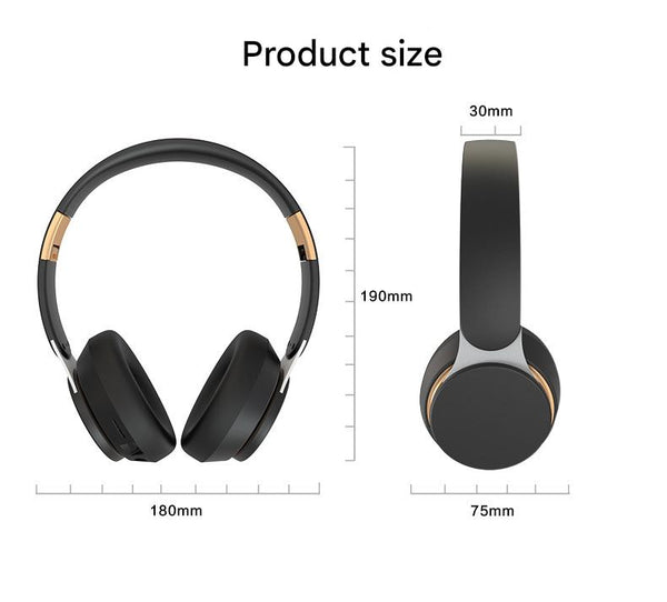 Wireless Bluetooth 5.0 Over Ear Hifi Deep Bass Foldable Design 10Hr Playtime Black Headphones