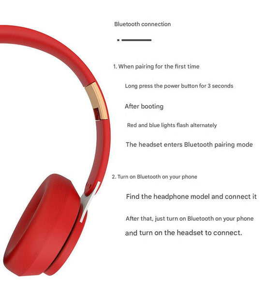 Wireless Bluetooth 5.0 Over Ear Hifi Deep Bass Foldable Design 10Hr Playtime Headphones