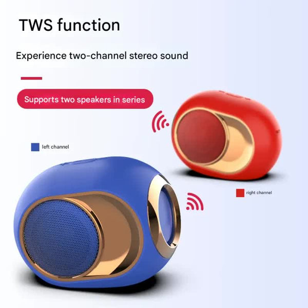 Wireless Bluetooth 5.0 Tws Stereo Powerful Bass Hands Free Calls & Multiple Playback Modes (Blue) Audio Docks & Mini Speakers