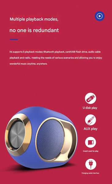 Wireless Bluetooth 5.0 Tws Stereo Powerful Bass Hands Free Calls & Multiple Playback Modes (Blue) Audio Docks & Mini Speakers