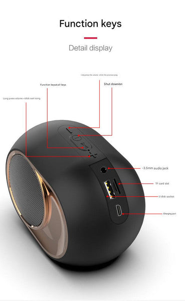 Wireless Bluetooth 5.0 Tws Stereo Powerful Bass Hands Free Calls & Multiple Playback Modes (Blue) Audio Docks & Mini Speakers