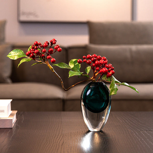 Artistic Teardrop Glass Vase Handcrafted Glazed Finish For Hydroponics & Floral Decor(Amber) Vases