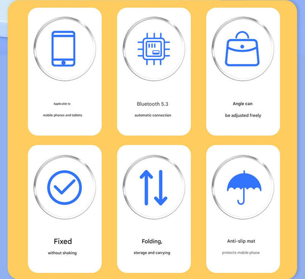 Foldable Desktop Phone Stand With Bluetooth 5.3 Speaker Adjustable Angle & Height Tf/Line In(White) Mounts & Holders