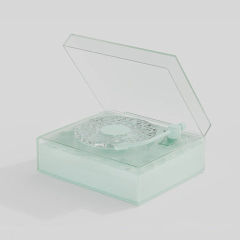 Retro Vinyl Bluetooth Speaker With Water Ripple Light Projection 360 Surround Sound Green Audio Docks & Mini Speakers