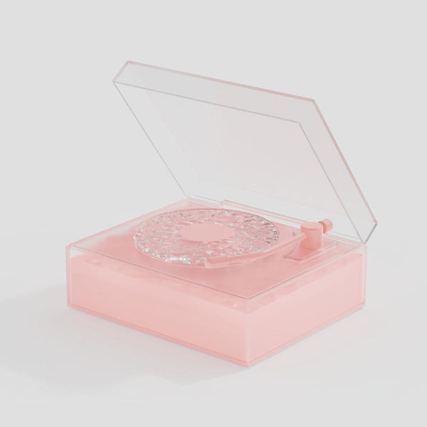 Retro Vinyl Bluetooth Speaker With Water Ripple Light Projection 360 Surround Sound Pink Audio Docks & Mini Speakers