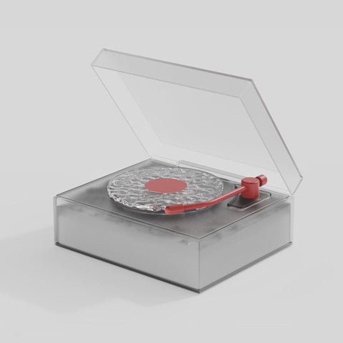 Retro Vinyl Bluetooth Speaker With Water Ripple Light Projection 360 Surround Sound Grey Audio Docks & Mini Speakers