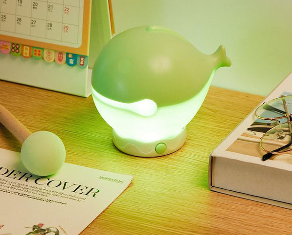 Rechargeable Tapping Control Night Light 3 Level Dimmable Bedside Lamp (Green) Lamps