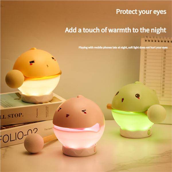 Rechargeable Tapping Control Night Light 3 Level Dimmable Bedside Lamp (Apricot) Lamps
