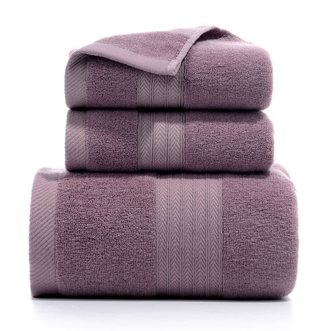 Premium Long Staple Cotton Towel Set 2 Hand Towels & 1 Bath Gift Bundle(Purple) Towels & Washcloths