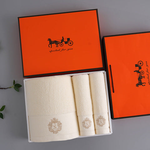 Premium Absorbent Cotton Towel Set Soft Bath & Hand Towels With Double Sided Plush (Yellow) Towels & Washcloths