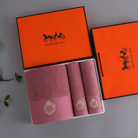 Premium Absorbent Cotton Towel Set Soft Bath & Hand Towels With Double Sided Plush (Purple) Towels & Washcloths