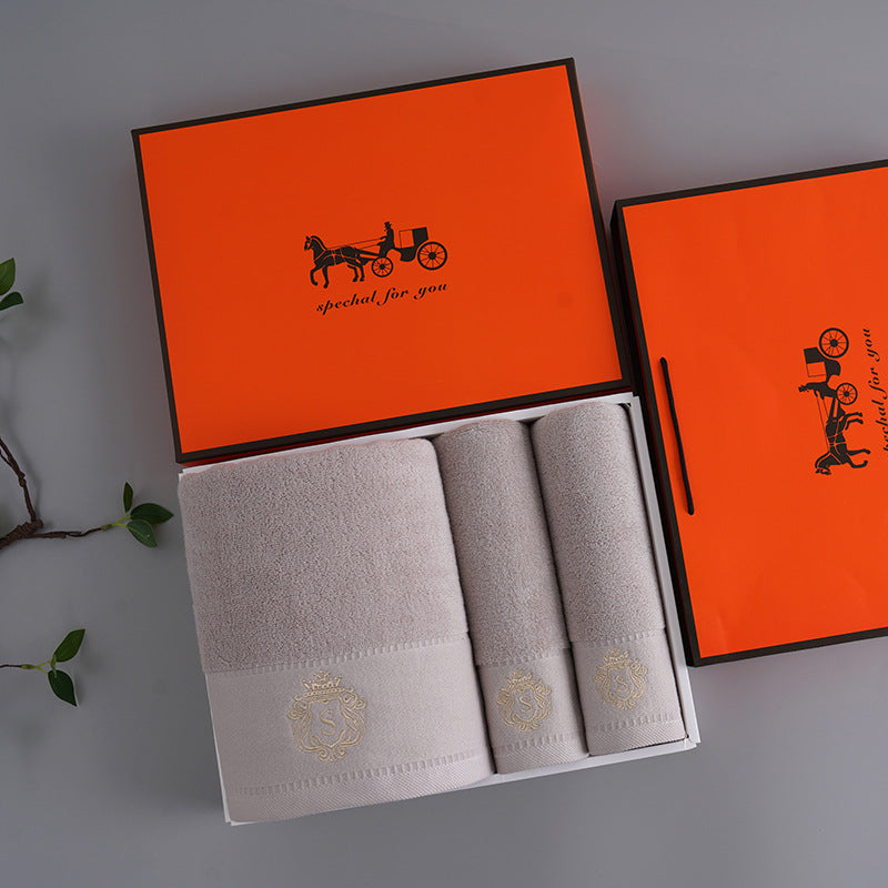 Premium Absorbent Cotton Towel Set Soft Bath & Hand Towels With Double Sided Plush (Light Gray) Towels & Washcloths