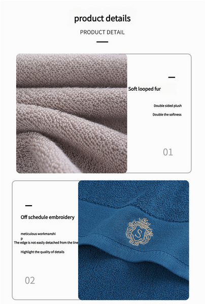 Premium Absorbent Cotton Towel Set Soft Bath & Hand Towels With Double Sided Plush (Light Gray) Towels & Washcloths