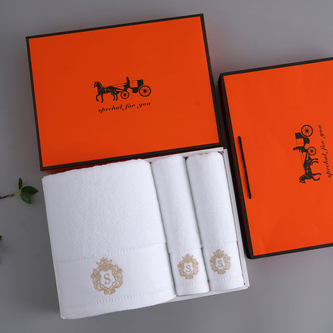 Premium Absorbent Cotton Towel Set Soft Bath & Hand Towels With Double Sided Plush (White) Towels & Washcloths