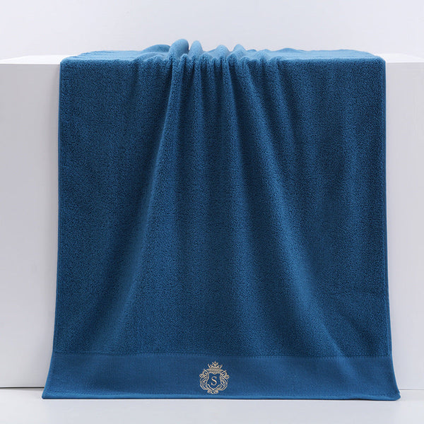 Premium Absorbent Cotton Towel Set Soft Bath & Hand Towels With Double Sided Plush (Blue) Towels & Washcloths