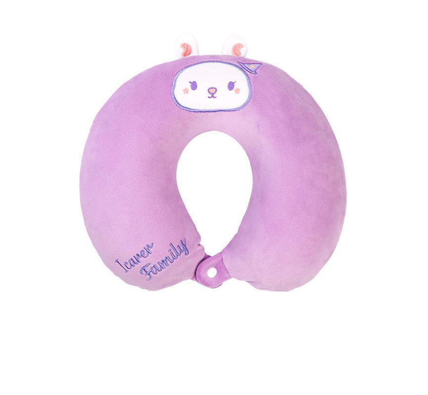2 In 1 Convertible Eye Mask & Travel Neck Pillow Set Plush Fabric With Snap Closure(Purple) Eye Masks